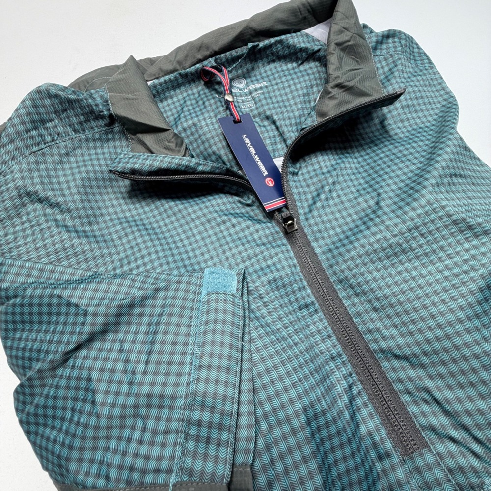 Levelwear 1/4 Zip Windbreaker Jacket XL NWT Peacock Charcoal